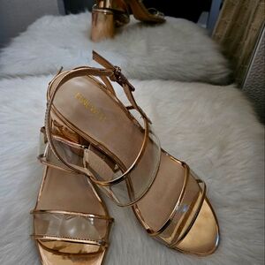 Rose gold hunky heels
